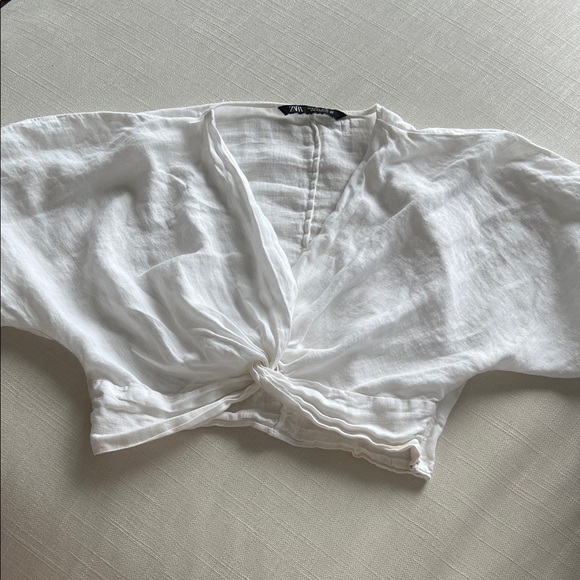 Zara Linen Crop Top - Picture 3 of 5